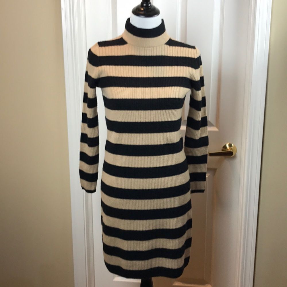 J. Crew sweater dress, Sz S, Black/tan
